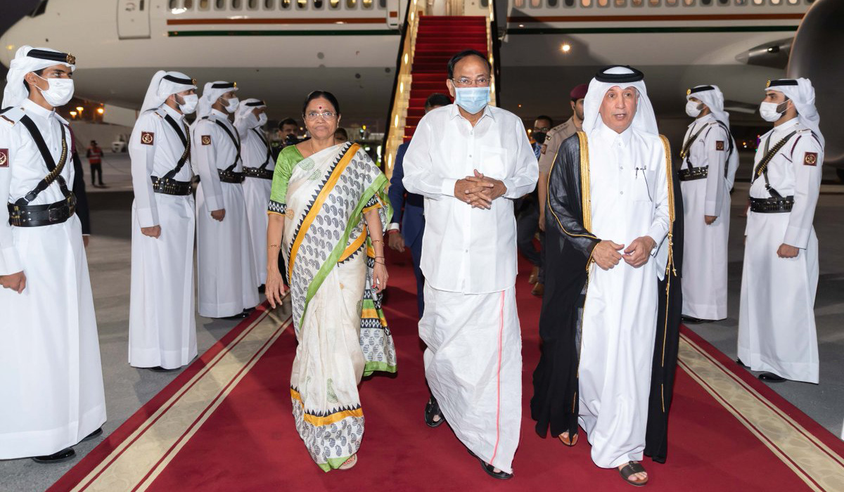 Vice President of India arrives in Doha